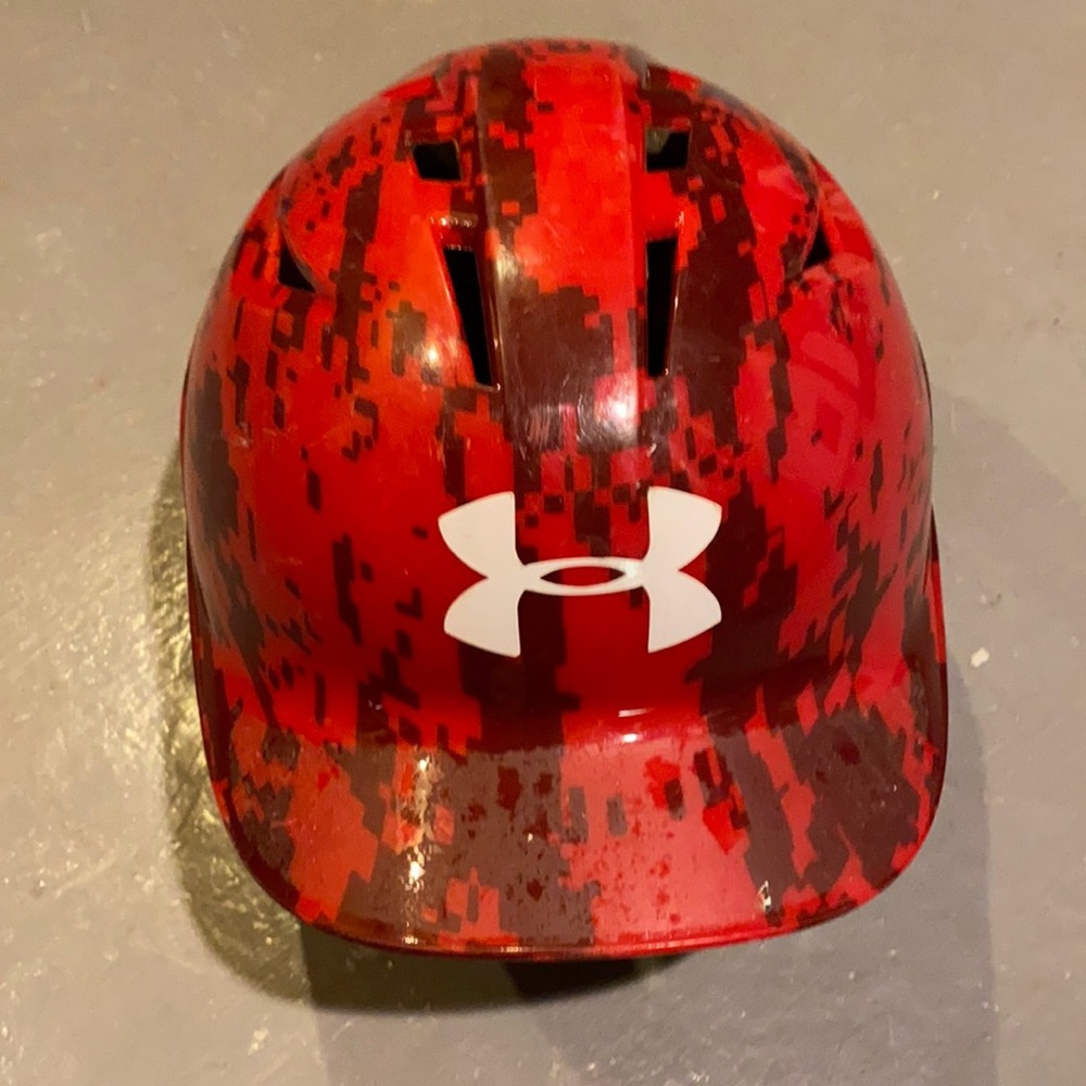 UA red batting helmet - youth